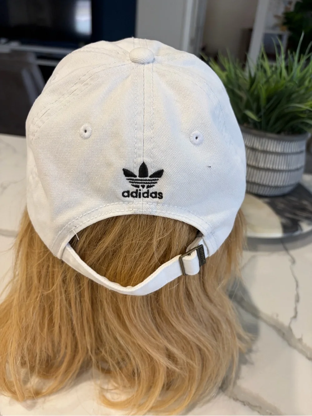 adidas White Cap with Black Trefoil Logo
